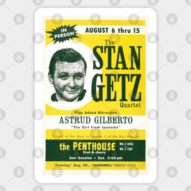 Stan Getz poster - Girl from Ipanema - Penthouse - 1964 Magnet by info@secondtakejazzart.com